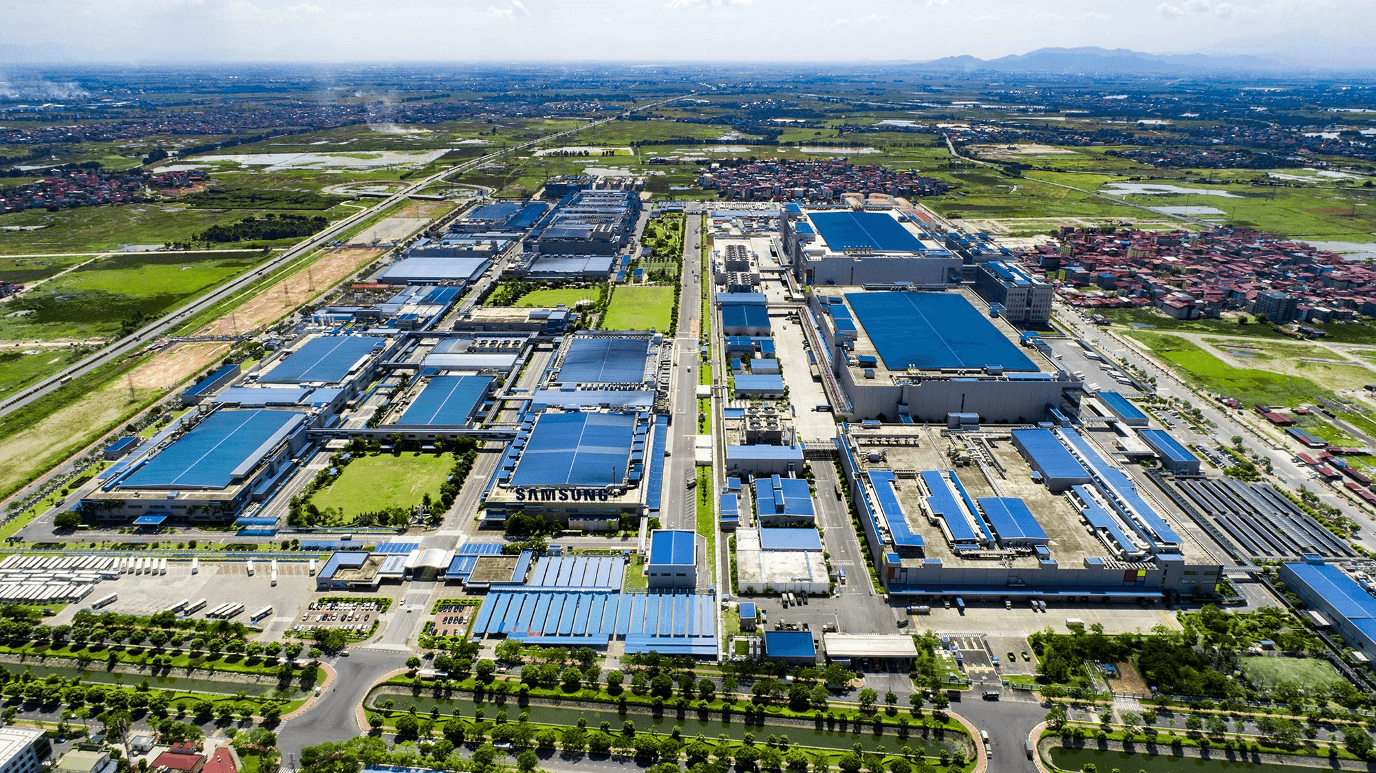 Aerial view of a large northern Vietnam industrial park complex